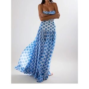 Blue Heart Swim Suit & Maxi Skirt Set